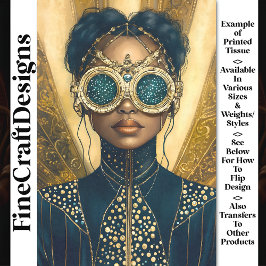 Papel De Seda Lujoso Steampunk Futuristic Woman Y6 Decoupage