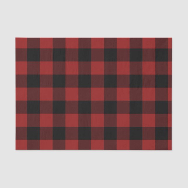 Papel De Seda Lumberjack Red Buffalo Plaid (Anverso)