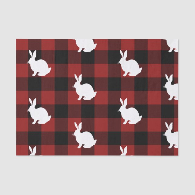 Papel De Seda Lumberjack Red Buffalo trenzado de conejo holgado (Anverso)