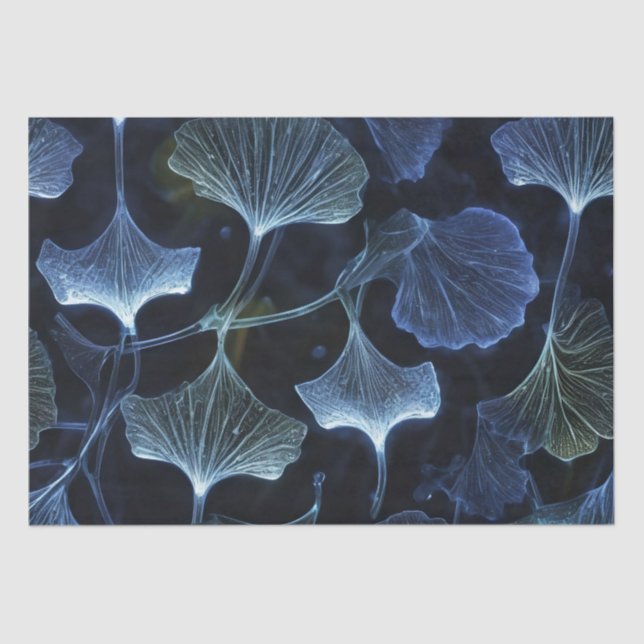 Papel De Seda Luminograma azul Ginkgo Sale Desnudo / (Anverso)