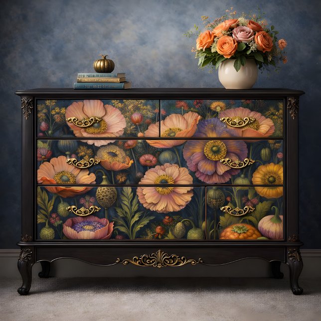 Papel De Seda Luminosa página de desenlace en la sangre de los c (Luminous Poppies Bloom Decoupage Tissue Paper Mockup)