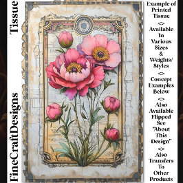 Papel De Seda Luminosas personalidades rosas en el pergamino de 