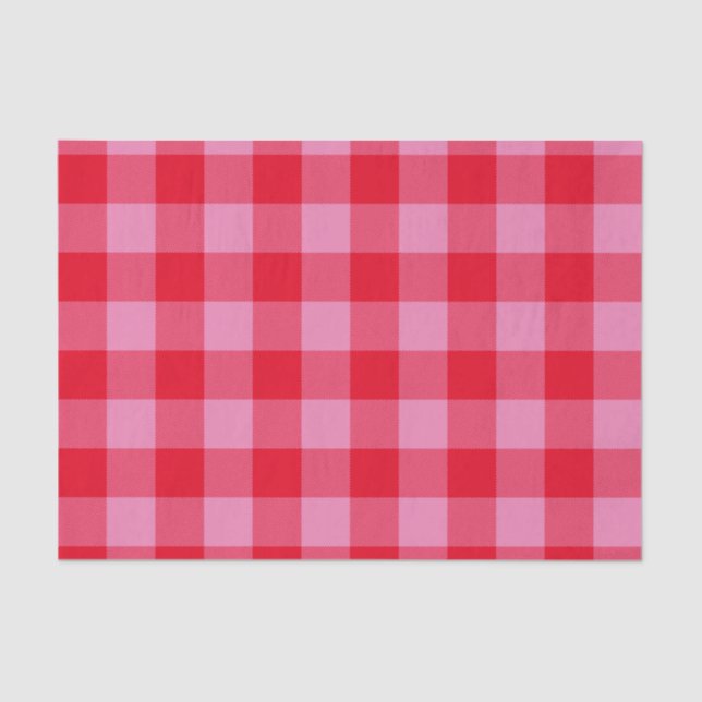 Papel De Seda Luminoso rojo y rosa de búfalo revestido (Anverso)