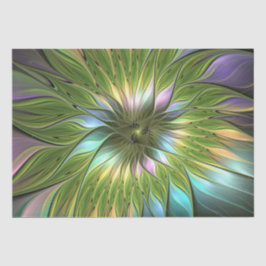 Papel De Seda Luminous Colorful Fantasy Flower Fractal Art