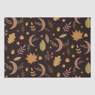 Papel De Seda Luna boho con patrón de hojas de otoño