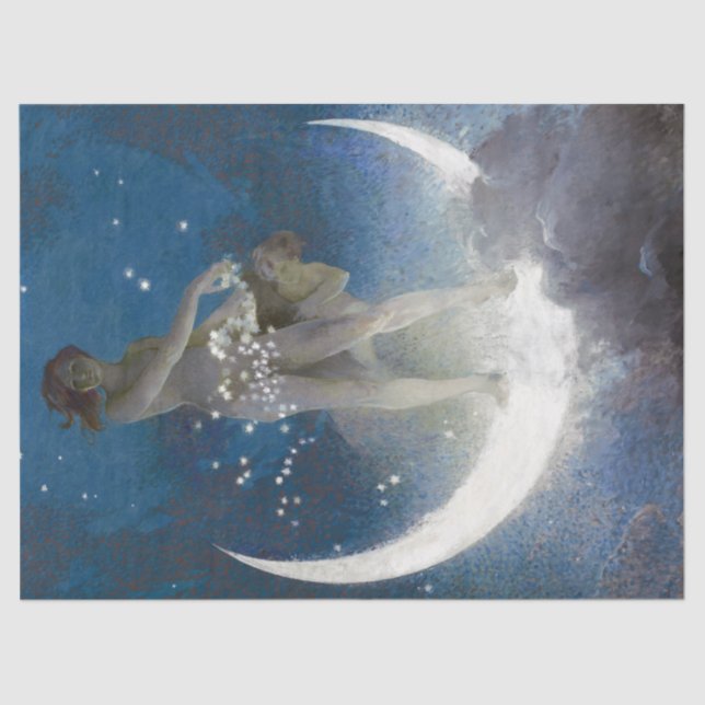 Papel De Seda Luna diosa en las estrellas que dispersan la noche (Anverso)
