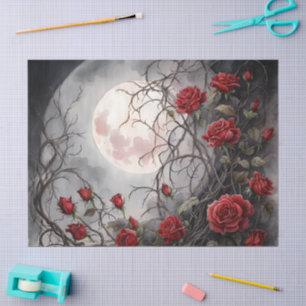 Papel De Seda Luna Gótica & Rosa Roja