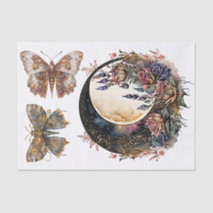 Papel De Seda Luna gótica y arte de steampunk para decorar