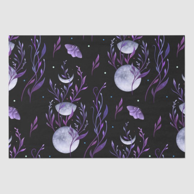 Papel De Seda Luna morada y polilla  (Anverso)