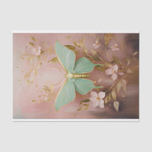 Papel De Seda Luna Moth Preciosa Dorada en Rosa Polvoriento, For