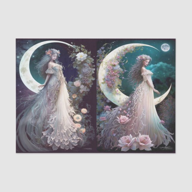 Papel De Seda Luna y Rosas (Anverso)