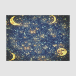 Papel De Seda Lunar Glow Cosmic Night Garden
