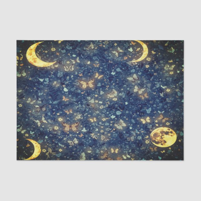 Papel De Seda Lunar Glow Cosmic Night Garden (Anverso)