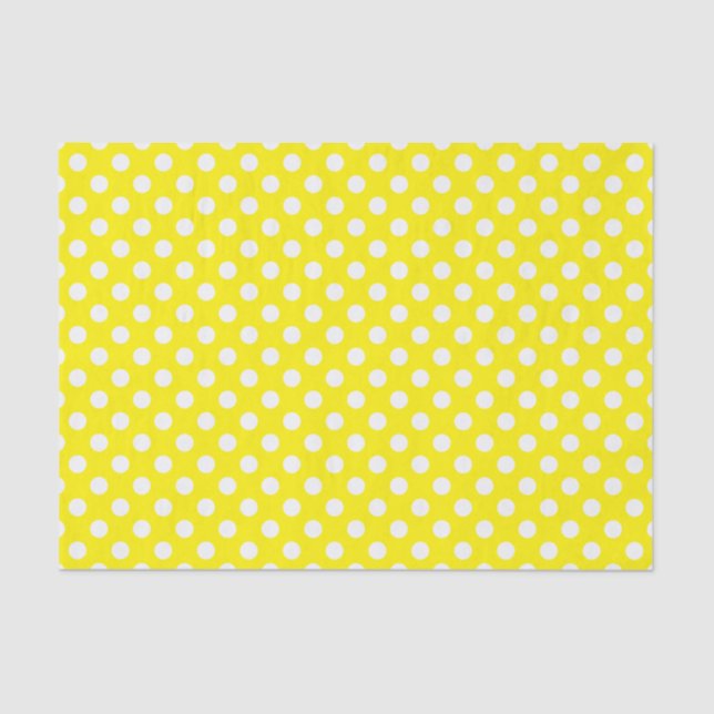 Papel De Seda Lunares amarillos y blancos (Anverso)