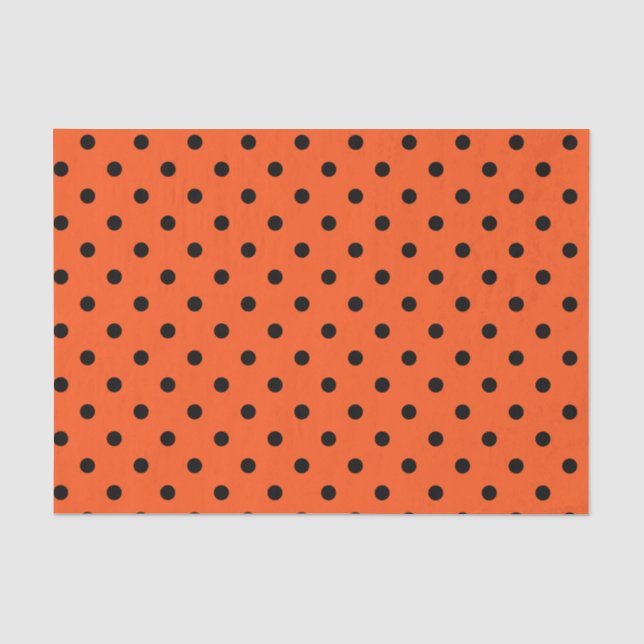 Papel De Seda Lunares anaranjados y negros (Anverso)