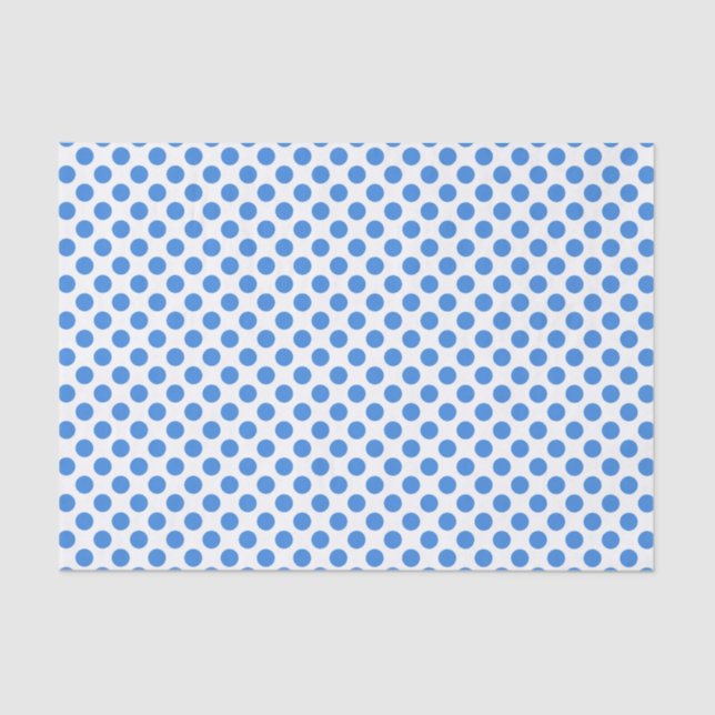 Papel De Seda Lunares azules con el fondo adaptable (Anverso)