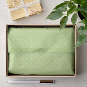 Papel De Seda Lunares Blancos Micros - Verde Primavera