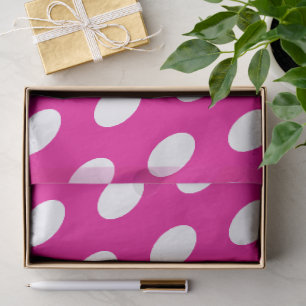 Papel De Seda Lunares Elípticos Elegantes con Fondo Rosa Fuerte