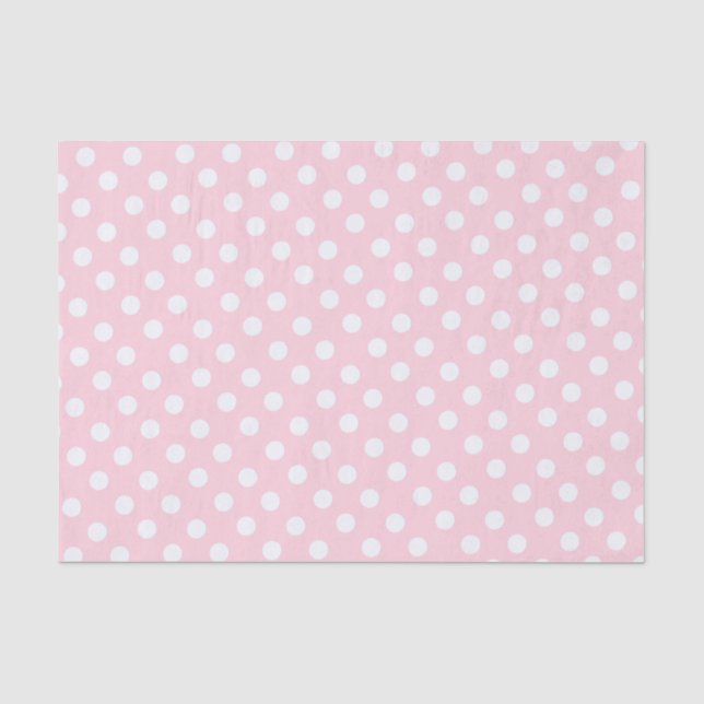 Papel De Seda lunares en rosa pastel  (Anverso)