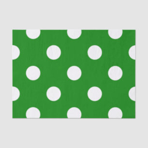 Papel De Seda Lunares grandes - blanco en verde