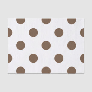 Papel De Seda Lunares grandes - café en blanco