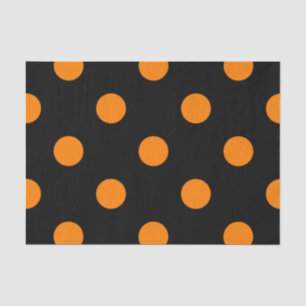 Papel De Seda Lunares grandes - naranja en negro