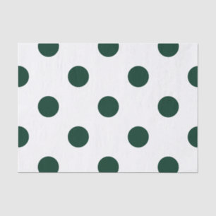 Papel De Seda Lunares grandes - verde oscuro en blanco