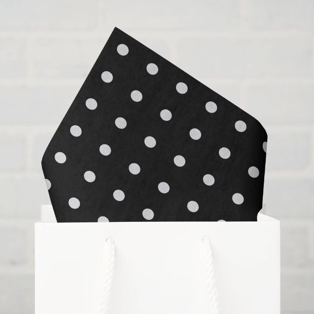 Papel De Seda Lunares negros y blancos (Bolsa de regalo)