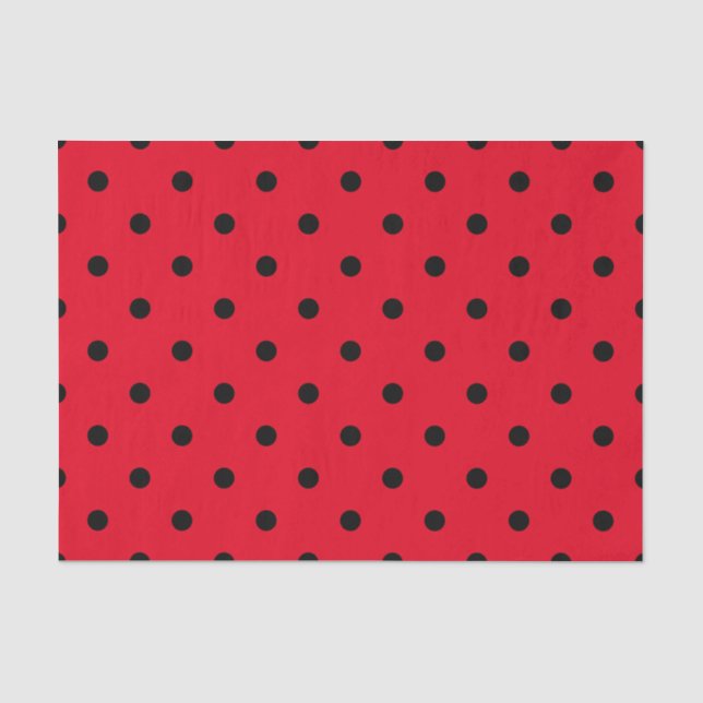 Papel De Seda Lunares Rojos y Negros (Anverso)