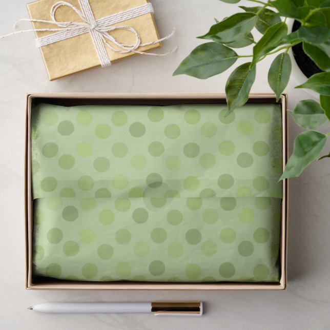 Papel De Seda lunares verdes de primavera (Regalo )