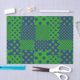 Papel De Seda Lunares verdes y azules parches 