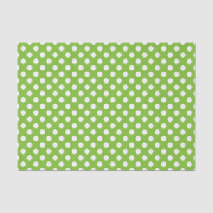Papel De Seda Lunares verdes y blancos