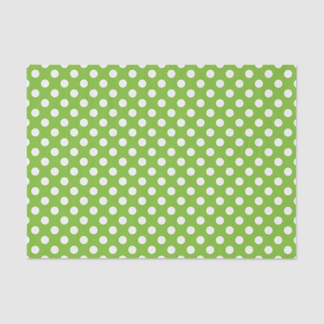 Papel De Seda Lunares verdes y blancos (Anverso)