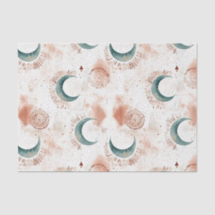 Papel De Seda Lunas Crecientes Celestiales Abstractas Terracota