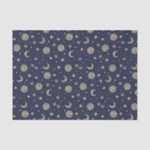 Papel De Seda Lunas y estrellas del oro