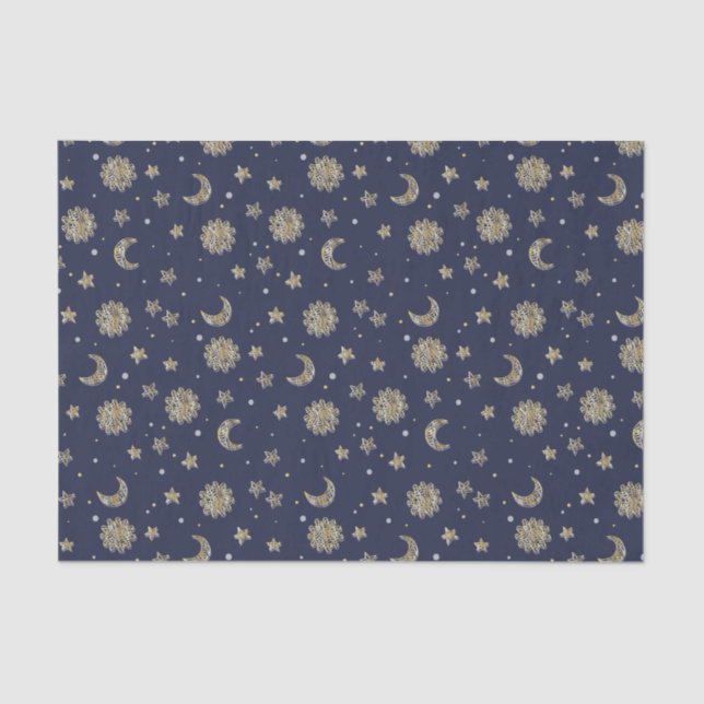 Papel De Seda Lunas y estrellas del oro (Anverso)