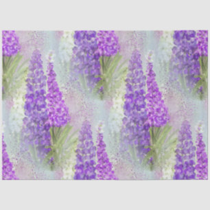 Papel De Seda Lupin de color rosa y morado romántico floral