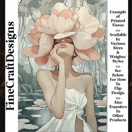 Papel De Seda Lush Botanical Goddess Coral, Blush CC3 Decoupage