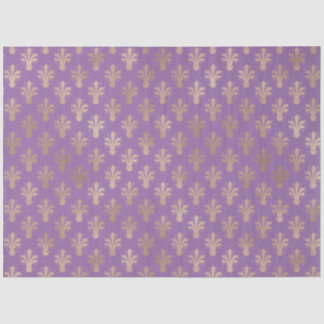 Papel De Seda Lux Gold Fleur de Lis y Amethyst