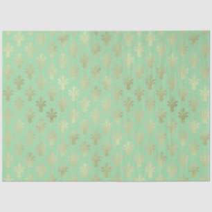 Papel De Seda Lux Gold Fleur de Lis y Green Ash