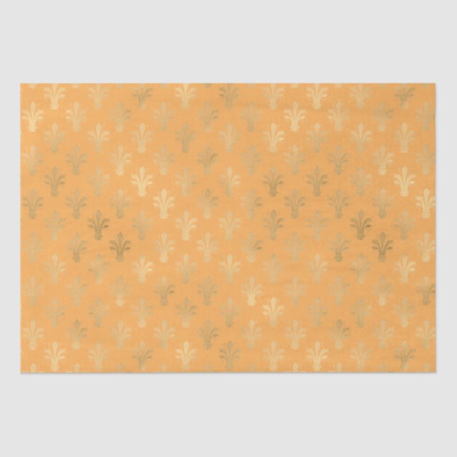 Papel De Seda Lux Gold Fleur de Lis y Marigold (Anverso)