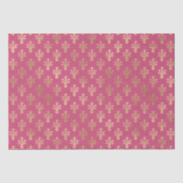 Papel De Seda Lux Gold Fleur de Lis y Raspberry Sorbet