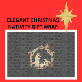 Papel De Seda Luxe Black Gold Natividad Feliz Navidad