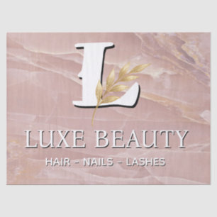 Papel De Seda Luxury Blush Pink Marble Beauty Salon Logo