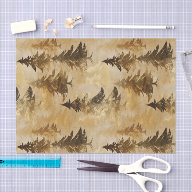 Papel De Seda Luxury Gold & Bronze Metallic Christmas Tree  (Artesanía)