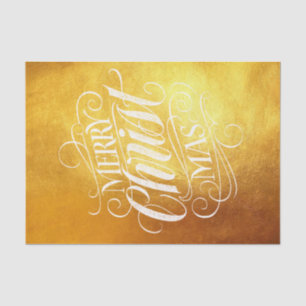 Papel De Seda Luxury Gold Merry Christmas Christian Script BIG
