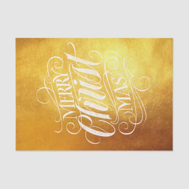 Papel De Seda Luxury Gold Merry Christmas Christian Script BIG (Anverso)