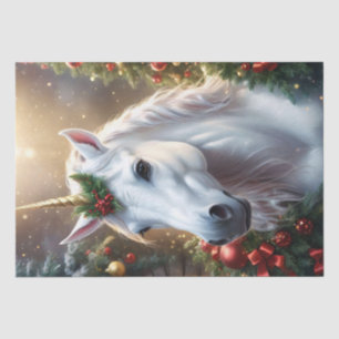 Papel De Seda Luz de nieve: Unicornio, el Navidad encantado