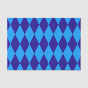 Papel De Seda Luz y oscuro azul rombo de arlequín a cuadros