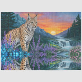 Papel De Seda Lynx al amanecer por cascada